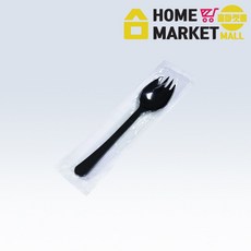 스포키 음료용- 스포크스푼/블랙 16cm (100개x15줄) 일회용품 개별스푼, 15개