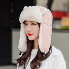 곰 귀달이모자 여성 큐트 가을 계절 승차 바람막이 방한 보온 사파리