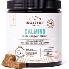 Rocco & Roxie Supply Co. 카밍 츄 스트레스 반려견 불안 완화 멜라토 발, 옵션1, 1개