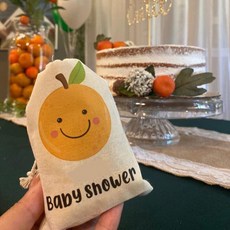 길 위의 마음에 드는 팩 사탕 선물 가방 오렌지 테마 엄마 비 샤워 성별 공개 소년 또는 소녀 테이블 장식, 13x18cm, 1개