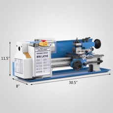 금속 선반 7 x 14 인치 정밀 미니 선반 2500RPM 550W 가변 속도 밀링 벤치 탑 나무 선반 기계, 한개옵션0