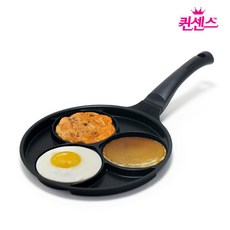 퀸센스 인덕션겸용 3구 에그팬 계란후라이팬, 43cm X 25cm, 1개