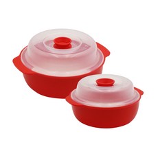 스마트 전자렌지 찜기 550ml + 1200ml 세트, 레드, 1세트