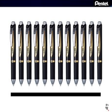 [펜텔] 번지지않는 에너겔 퍼머넌트 펜 0.5mm (12개1세트), 흑색(A)