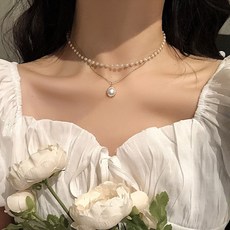 레이어드진주목걸이