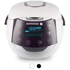 Reishunger 멀티쿠커 슬로우 스마트 플렉스 쿡 고은아 찜기 스팀팟 Reishunger 디지털 밥솥 15L 860W 220V 다목적 밥솥 12개 프로그램 7 단계 기술 프리미엄 내솥 타이머 보온 기능최대 8인 밥 흰색-70822, 단일옵션, 02.하얀