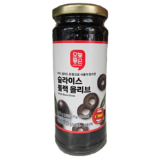 오늘좋은 슬라이스 블랙 올리브 피자 샐러드 토핑 스페인산, 1개, 340g