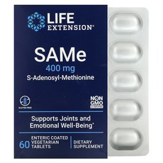 라이프익스텐션 SAMe S 아데노실 메티오닌 400m 엔티릭 코팅 60타블렛, 60정, 1개