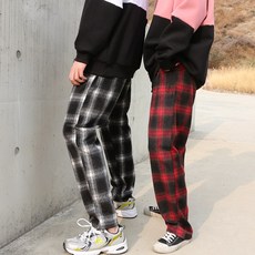 홀체크 울기모 밴딩팬츠 남녀공용