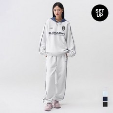 코드그라피 SET 긴바지 OR 반바지 24H 트랙 브이넥 맨투맨 셋업_라이트그레이