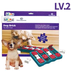  강아지 노즈워크 간식 장난감 분리불안 해소 니나오토슨 2단계 도그 브릭, 챌린지 슬라이더, 레벨3 