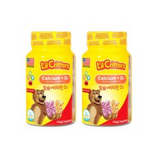 릴크리터스 꾸미바이트 꾸미베어스 칼슘 비타민D3 2병(156g x 60개), 2개, 60정, 60정
