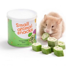Niteangel Hamster Snack & Treats Toy - Small Animal Natural Treat for Dwarf Syrian Robo Hamsters Ger, Freeze-dried Okra - 0.2oz (5.5, 1개