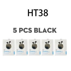 이어폰케이스 레노버 오리지널 HT38 블루투스 5.0 TWS 이어폰 무선 헤드폰 방수 스포츠 소음 감소 마이크, 01 HT38 black 5pcs