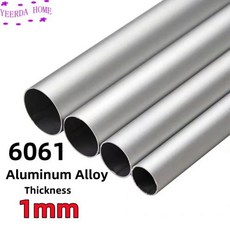 스텐사각파이프 알루미늄 1mm 두께 330mm OD 스트레이트 240mm 490mm 긴 원형 6061 합금 튜브, 2개 - 스텐사각파이프