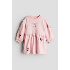 H&M 프린트 스웨트 드레스 라이트 핑크/미니 마우스 1241424001 - 미니마우스원피스