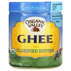 OrganicValley 기Ghee 무염 정제 버터 368gX2개 유기농 베이킹 요리적함, 368g, 2세트