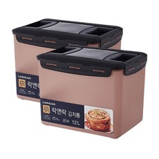 락앤락 플라스틱 직사각 원핸들 김치통 HPL890WN, 12L, 2개