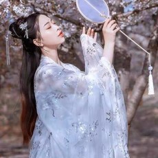 두루미 무늬 오리지널제작 에스닉 여성 학생 소매가 넓은 스윗 샤랄라 헤리티지 차이나 빅 슬리브 셔츠 여름