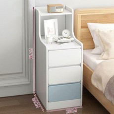 QinKr 2컬러 협탁 인테리어협탁 협탁테이블 원목 25cm, 화이트+블루-25cm, 1개