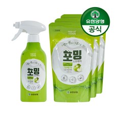 유한양행 [본사직영] 아름다운 주방세제 포밍 스프레이 용기 485mL+리필 500mLx3개, 480mL+500mL, 1개