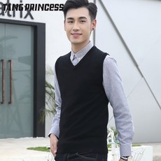  대통 K-Express 빅사이즈 라운드 니트조끼 크로스체인 라운드 넥 니트 조끼 남성용 얇은 민소매 스웨터 가을 겨울 플러스 벨벳 풀오버 울 바닥 셔츠 양복 