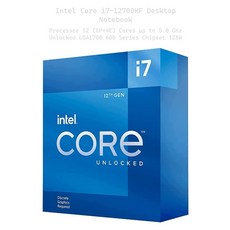 Intel Core i7-12700KF Desktop Notebook: Processor 12 (8P+4E) Cores up to 5.0 GHz Unlocked LGA1700 60