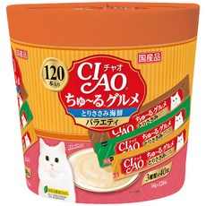 챠오츄르 구루메 고양이 간식 120p, 닭고기 해산물 버라이어티, 14g, 1세트
