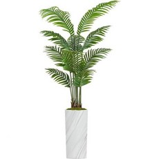 hgsschrek 맨투맨 인조나무 리스데코 원예 식물인테리어 Artificial Palm Tree Indoor with Tall Planter Marble Wall White, Color4, 66" - 마블트리