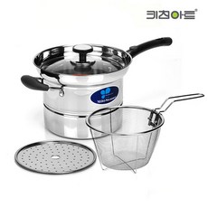 리빙아트 스텐 찜국수냄비18cm 스텐냄비 파스타냄비, 18cm찜국수냄비, 실버
