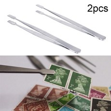 2pcs 우표 족집게 우표 수집기 공구 스테인리스 우표 족집게 (은)|산업용 핀셋|, 1개, 단일, 단일