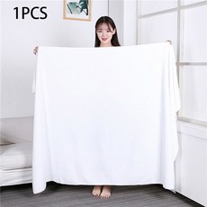 180x200cm 대형 두꺼운 화이버 목욕 타올 흡수성 속건성 다기능 수영 스포츠 미용실, White, 1개