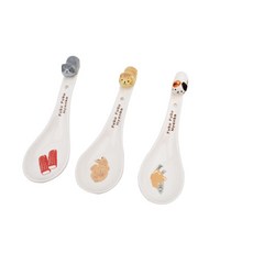 귀여운 고양이 우동 스푼 라멘 분식 숟가락 수프 도자기 라면, 새로운 입체 고양이 숟가락 세트