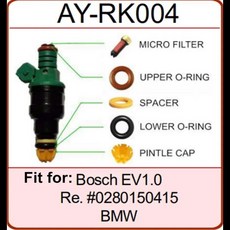 호환 40sets/200pcs 연료 인젝터 수리 키트 BMW E60 E39 용 빅 홀 캡 520i 523i 525i 528i E36 328i 자동차 교체 AY-RK004, 1개