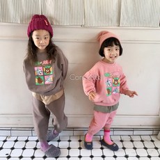 꽁꼬떼 톰톰젤 양기모상하 실내복 유아 아동 기모
