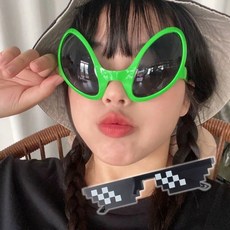 픽셀 외계인 파티 선글라스 에일리언 인싸 안경 소품, 1인싸선글라스-픽셀