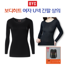 BYC 보디히트 여자 길팔 상의내복 발열내복 5021 - byc보디히트여성상의