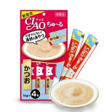 이나바 챠오 츄르 고양이 간식, 가다랑어, 14g, 4개