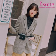 SOUP 싱글 브레스티드 체크 재킷 svajk83