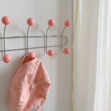 (당일배송) 두잉썸 동글이 벽걸이후크 (8구), 1개, 핑크