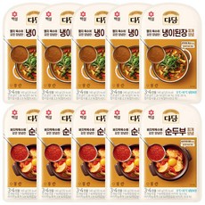 다담 바지락 순두부찌개 양념 140g x 5개 + 다담 냉이된장찌개 양념 140g x 5개, 1