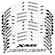 오토바이 데코 스티커 장식XMAX 150 250 300 xmax300 xmax250 xmax150 반사 휠 스티커 스쿠터 림 데칼 액, 04 WHITE, 1개