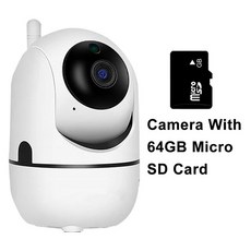 농막CCTV 감시카메라 펫캠 Anpviz1080P 미니 PTZ 카메라 와이파이 실내 스마트 베이비 모니터 무선 IP 지원 5G 자동 추적 YIIOT 앱보기, 3.Camera With 64GB, 1개