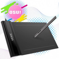 OSU 태블릿 VEIKK S640 배터리가 필요없는 펜 8192 레벨 압력의 초박형 6x4 인치 그래픽 드로잉 태블릿, 단일상품, 단일상품