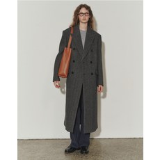 던스트 UNISEX TAILORED DOUBLE-BREASTED WOOL COAT CHARCOAL HERRINGBONE_UDCO3D125CG