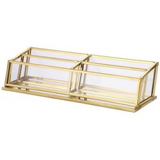 Hipiwe 4 Slots Glass Business Card 홀더 스탠드 - 빈티지 골드 메탈 네임 카드 디스플레이 스탠드 오피스 데스크톱 카운터톱, 단일옵션