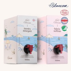 블랑수아 고농축 세탁세제 (125회) 1L + 섬유유연제 (로즈향) 1L, 블랑그린 세탁세제 1L+블랑로즈 유연제1L, 1개