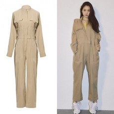 브라운 노카라 와이드 점프수트 손나은 김희선