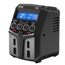 국내 정식 인증 제품 (SK-100162-02) SKY RC T100 100W AC 5A Dual Balance Charger (듀얼 5A AC 고속 충전기) - sky-5004b