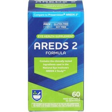 라이트 에이드 AREDS 2 소프트젤 - 60 카운트 눈 시력 황반 루테인 비타민 C 제아잔틴 아연 비타민 E 글루텐 프리 대두 프리 함유, 1개, 60정